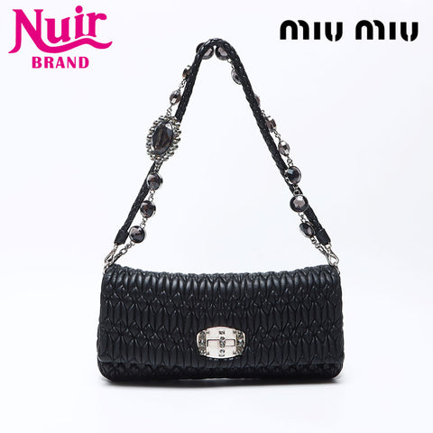 Miu miu miu Matteasse Crystal Sac d'épaule noir WS12398