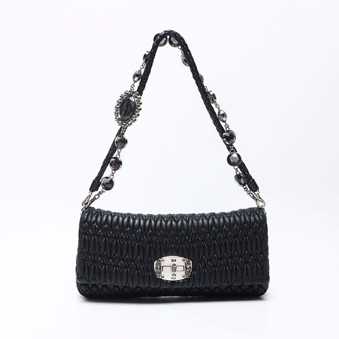 Miu miu miu Matteasse Crystal Sac d'épaule noir WS12398