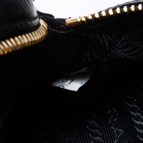 PRADA Mini Saffiano 2way Triangle Logo Shoulder Bag black WS12399