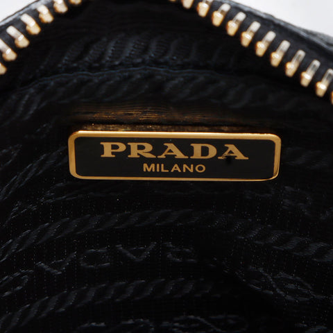 PRADA Mini Saffiano 2way Triangle Logo Shoulder Bag black WS12399