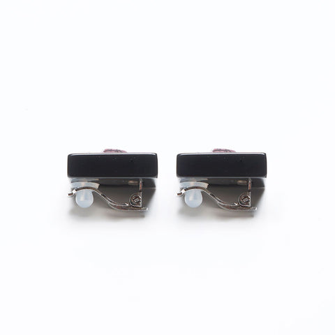 Chanel CHANEL 04A 2004 Heart Coco Mark Earrings Black WS12403