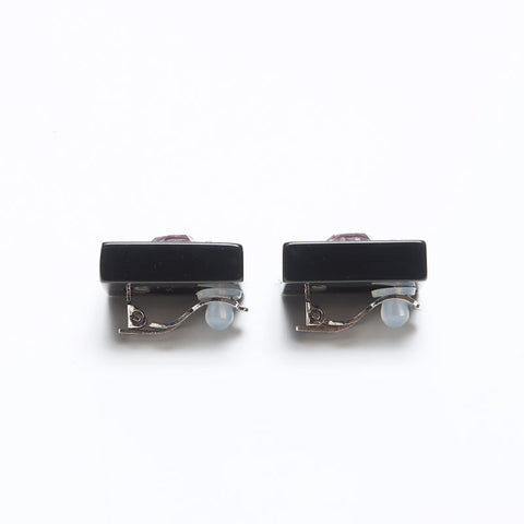 Chanel CHANEL 04A 2004 Heart Coco Mark Earrings Black WS12403