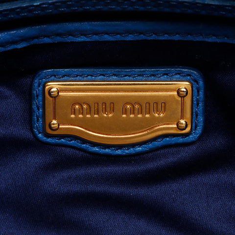 Miu Miu Vitello Caribbean 2way Shoulder Bag blue WS12405