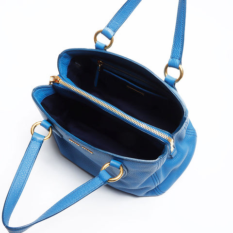 Miu Miu Vitello Caribbean 2way Shoulder Bag blue WS12405