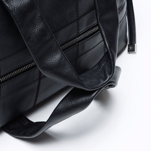 Chanel CHANEL 2004-2005 No. 9 Chocolate Bar Calfskin Bowling Boston Bag Black WS12416