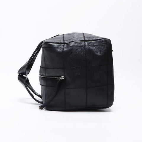 Chanel CHANEL 2004-2005 No. 9 Chocolate Bar Calfskin Bowling Boston Bag Black WS12416
