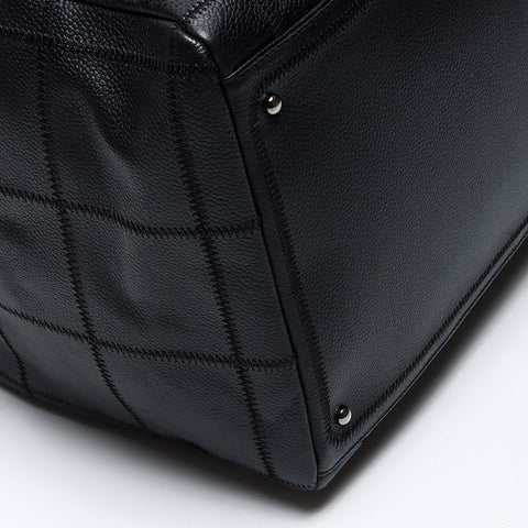 Chanel CHANEL 2004-2005 No. 9 Chocolate Bar Calfskin Bowling Boston Bag Black WS12416