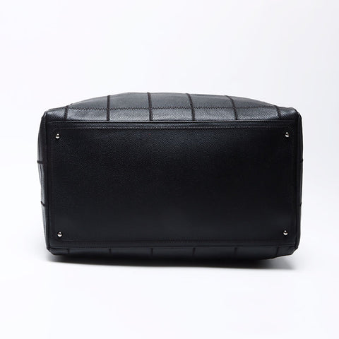 Chanel CHANEL 2004-2005 No. 9 Chocolate Bar Calfskin Bowling Boston Bag Black WS12416