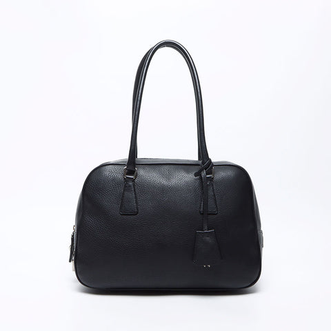 プラダ PRADA カーフレザー 三角ロゴタグ シンプル シルバー金具 DAINO SPORT ショルダーバッグ ブラック WS12417
