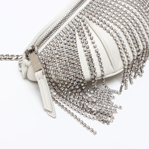Miu Miu Matelasse Crystal Waist Bag 2way SilverMetal 2019 Nappa Shoulder Bag white WS12418