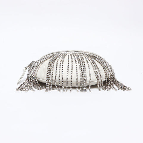 Miu Miu Matelasse Crystal Waist Bag 2way SilverMetal 2019 Nappa Shoulder Bag white WS12418