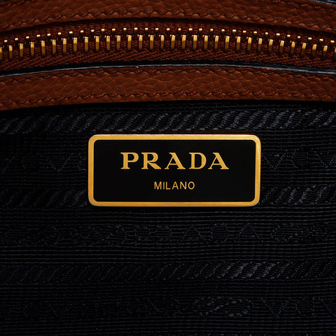 プラダ PRADA ヴィッテロ フェニックス ロゴ 2way レザー ハンドバッグ ブラウン WS12423