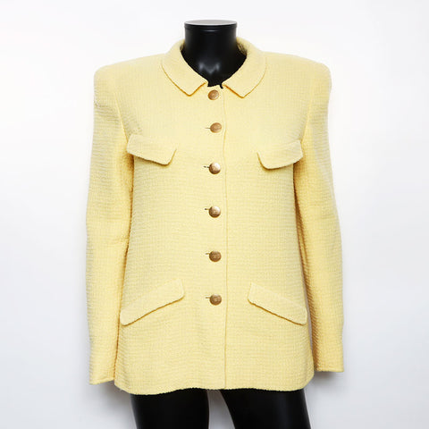 Chanel Chanel Tweed Coco Button 98p Jaquette jaune WS1243