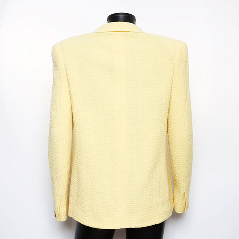 香奈儿香奈儿花呢可可纽扣98p夹克黄色WS1243