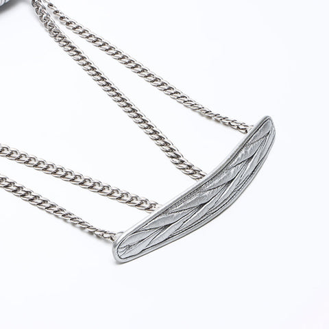Miu miu cuir potets Matterasse Chain Sac à bandoulière Silver WS12433
