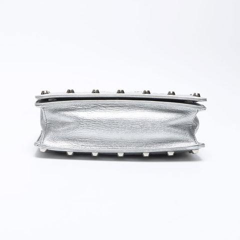 Miu miu cuir potets Matterasse Chain Sac à bandoulière Silver WS12433