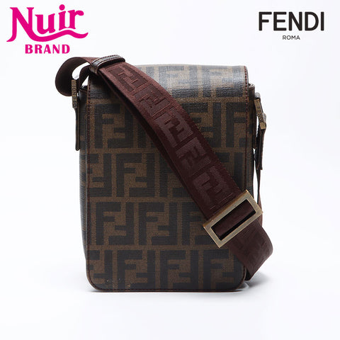 Fendi Zucchino PVC Sac à épaule brun WS12436