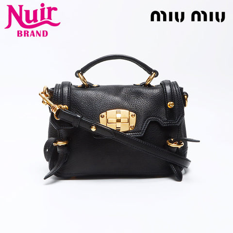 MIU MIU MIU LOGO 2WAY 2004 SAG SAGE Black WS12443