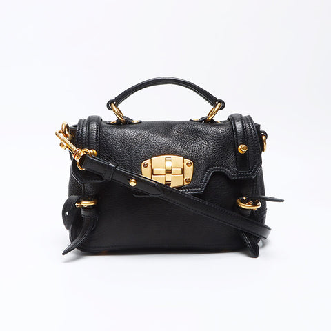 Miu Miu Logo 2way 2004 Shoulder Bag black WS12443