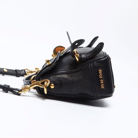 MIU MIU MIU LOGO 2WAY 2004 SAG SAGE Black WS12443