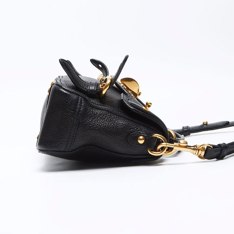 Miu Miu Logo 2way 2004 Shoulder Bag black WS12443