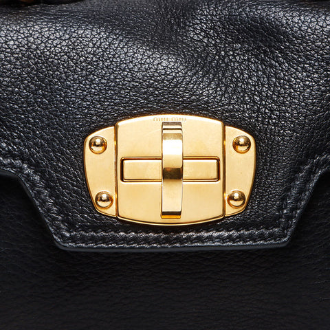 MIU MIU MIU LOGO 2WAY 2004 SAG SAGE Black WS12443