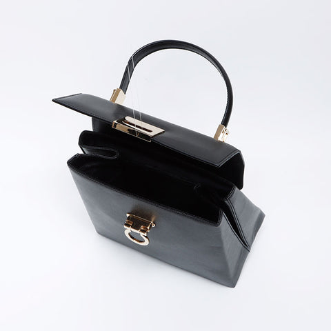 Salvatore Ferragamo Gancini à 2 voies sac à main Black WS12445