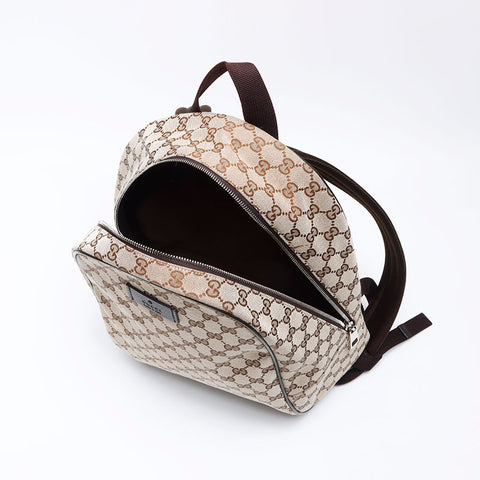 GUCCI GG Canvas Silver Metal Riches Sac à dos / Daypack Beige WS12448