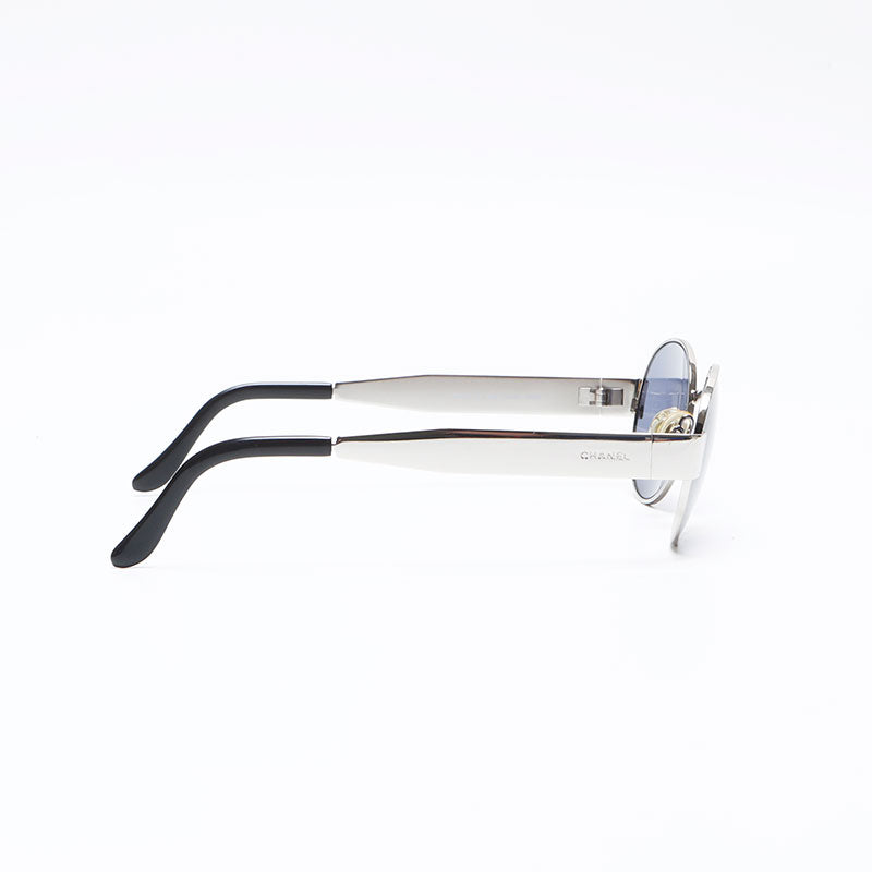 シャネル CHANEL ロゴ シルバー サングラス シルバー ブルー WS12452
