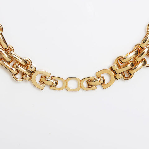 Christian Dior Logo Kette Halskette Gold WS12453