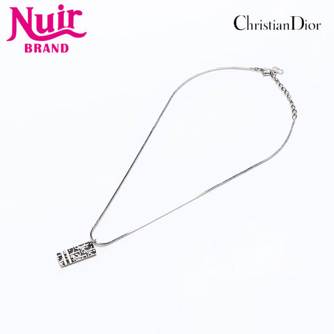 Christian Dior Trotter Logo Necklace Silver WS12455