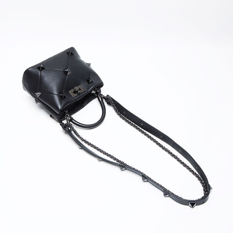 Valentino Valentino nappa chaîne cloutée à la chaîne époustouflante cloutée noire WS12465