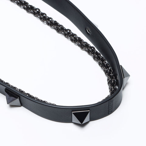 Valentino Valentino nappa chaîne cloutée à la chaîne époustouflante cloutée noire WS12465