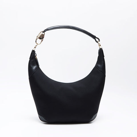 GUCCI Canvas �~ leather Shoulder Bag black WS12466
