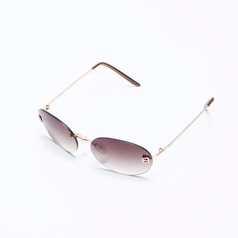 Fendi Rimless Logo Sunglasses Brown WS12472