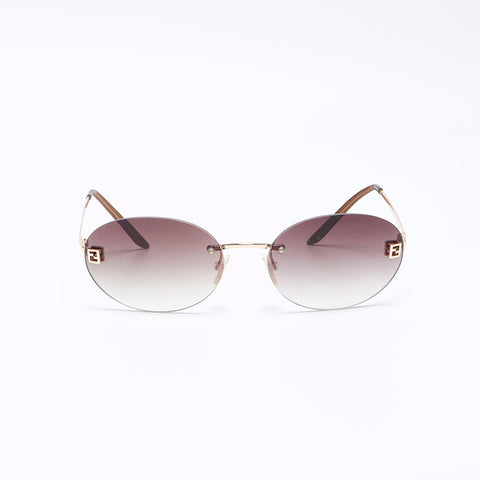 Fendi Rimless Logo Sunglasses Brown WS12472