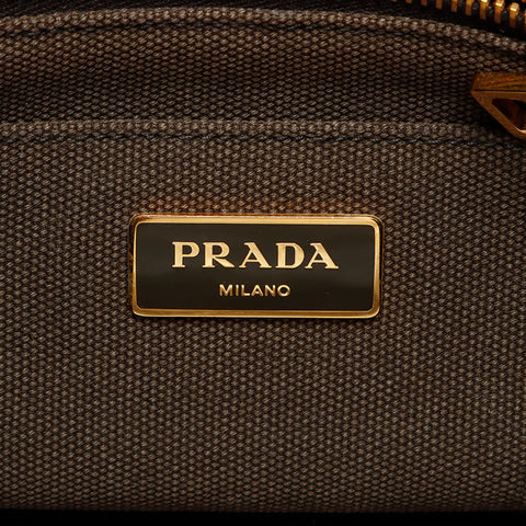 PRADA Canapa 2WAY 不锈钢迷你托特包 深绿色 WS12480