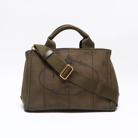 Prada Kanapa 2way SS迷你手提袋深绿色WS12480