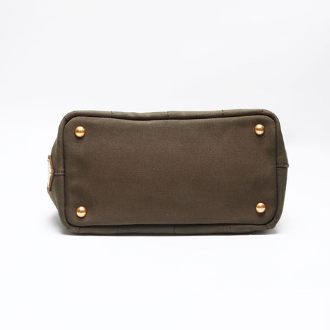 PRADA Canapa 2WAY 不锈钢迷你托特包 深绿色 WS12480
