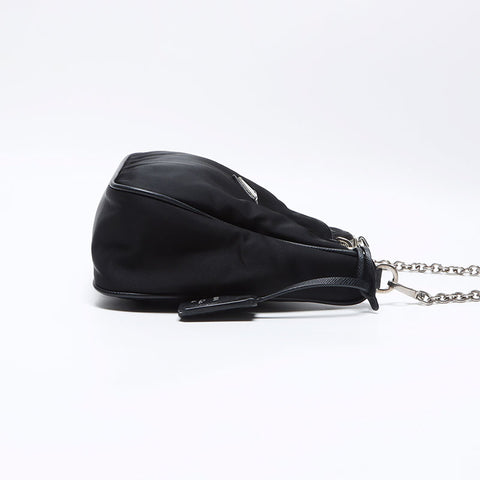 PRADA REDIDING NYLON POUCH SAGHER SAGHER BLACK WS12489