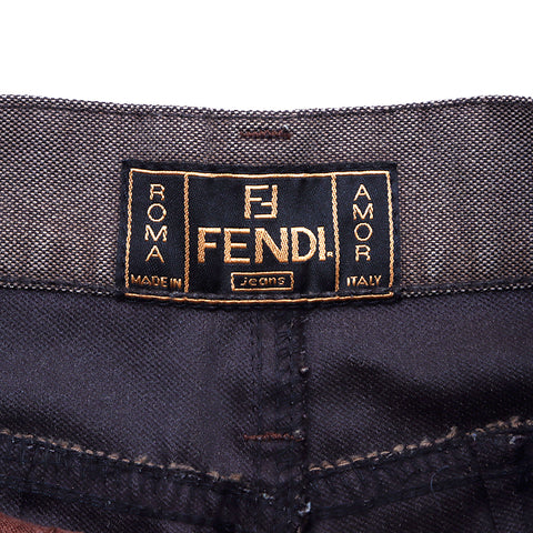 フェンディ FENDI デニム ロゴベルト ショートパンツ ダークグレー WS1248