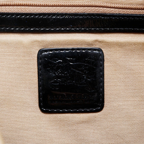 BURBERRY PVC Nova Check Boston bag Beige black WS12495