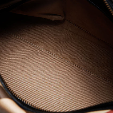 BURBERRY PVC Nova Check Boston bag Beige black WS12495