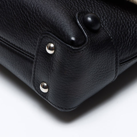 Salvatore Ferragamo Gancini en cuir fourrure Mouton Boa Sac d'épaule noir WS12498