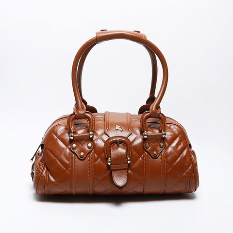 Burberry en cuir Bowling Boston Sac marron WS12501