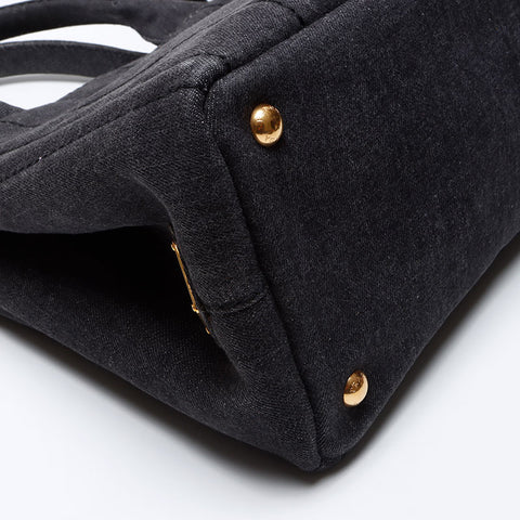 PRADA Canapa Denim Small Handbag gray WS12514