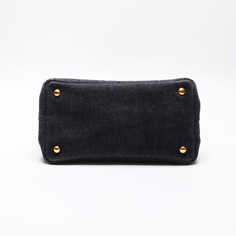 PRADA Canapa Denim Small Handbag gray WS12514