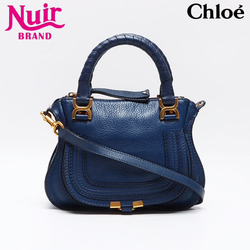 クロエ Chloe マーシー ミニ レザー 2way ショルダーバッグ ネイビー