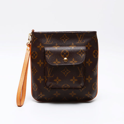 LOUIS VUITTON Monogram Partition Clutch Bag 2008 Handbag Brown WS12527