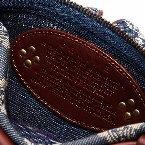 Céline Macadam Triomphe Belt Sac Denim Bag Navy WS12529
